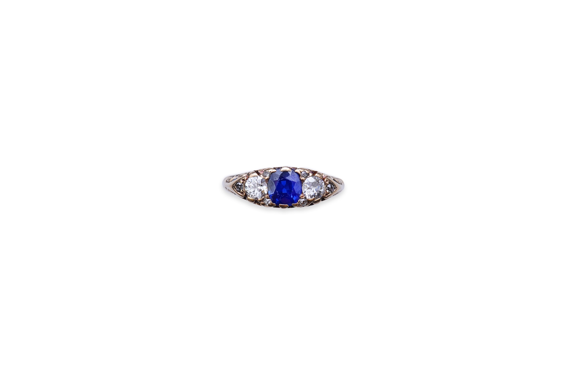 A sapphire and diamond ring, circa 1902
